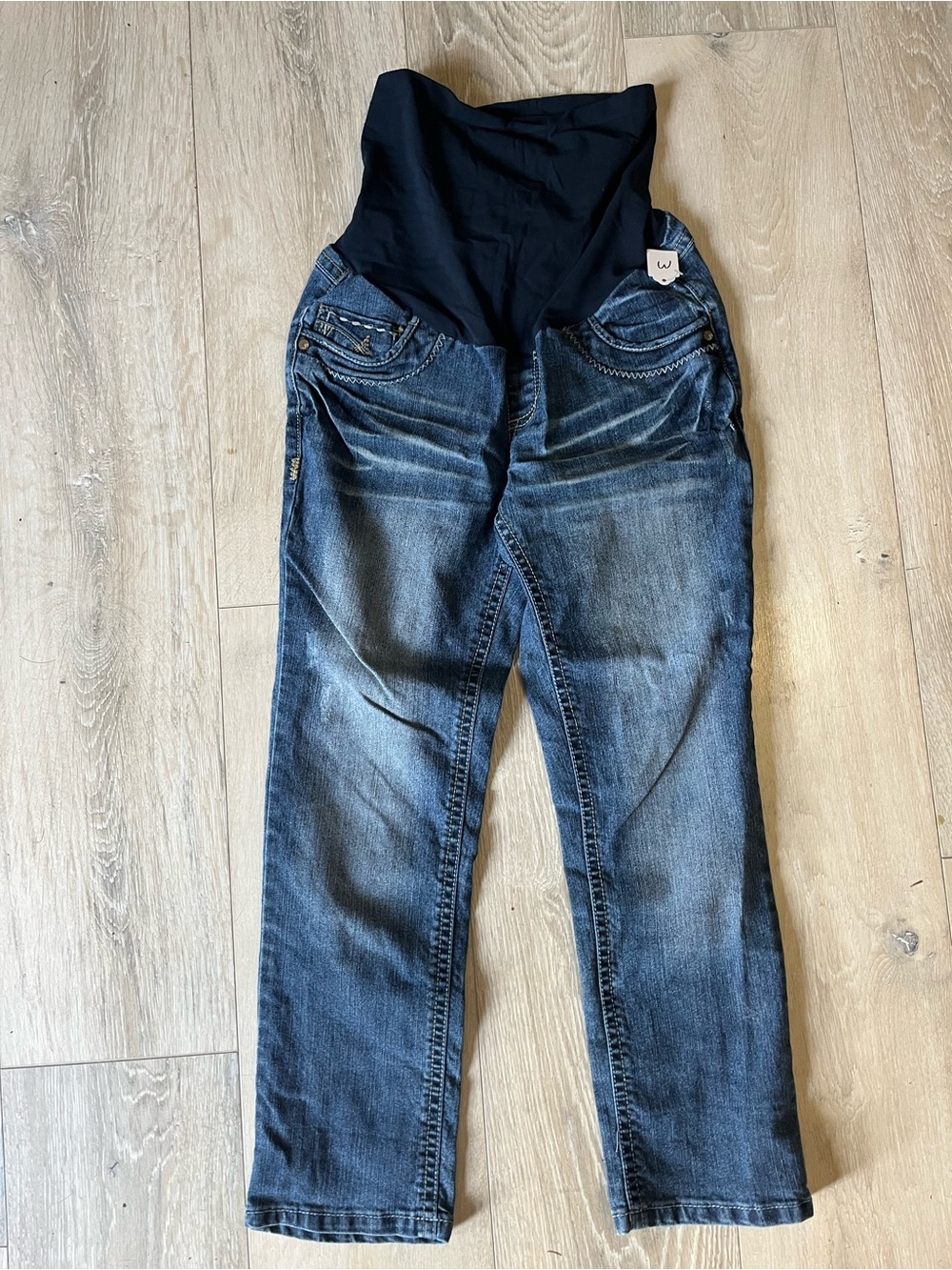 Jet-Set Jeans Dark Wash Maternity Jeans with Black Panel size medium